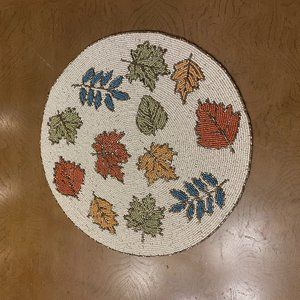 Set of 6 Sigrid Olsen Home Beaded Fall Plate Chargers